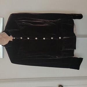 S&D Deep Purple (almost brown) Velvet Silk Blend Jacket, Pristine Condition!